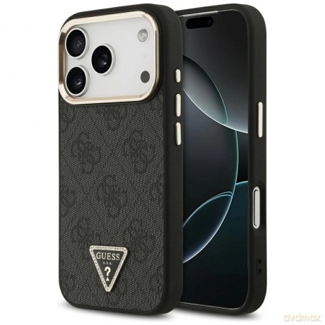 Etui Guess 4G Triangle Logo MagSafe na iPhone 17 Pro - czarno-złote