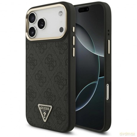 Etui Guess 4G Triangle Logo MagSafe na iPhone 17 Pro Max - czarno-złote