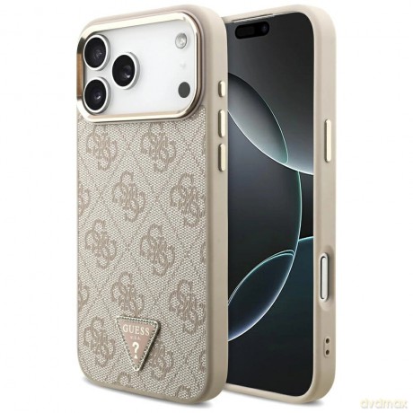Etui Guess 4G Triangle Logo MagSafe na iPhone 17 Pro Max - różowo-złote