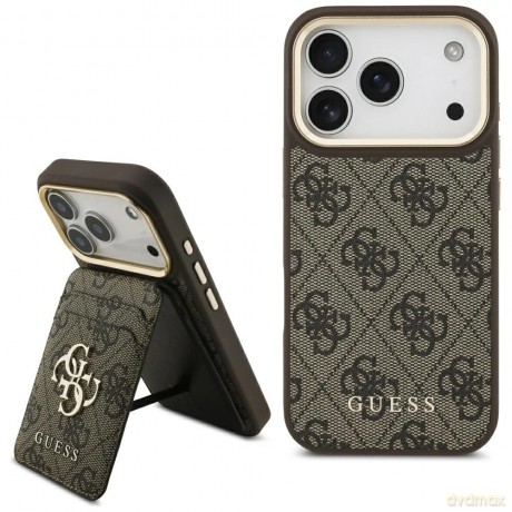 Etui Guess 4G z portfelem Magsafe na iPhone 17 Pro - brązowe