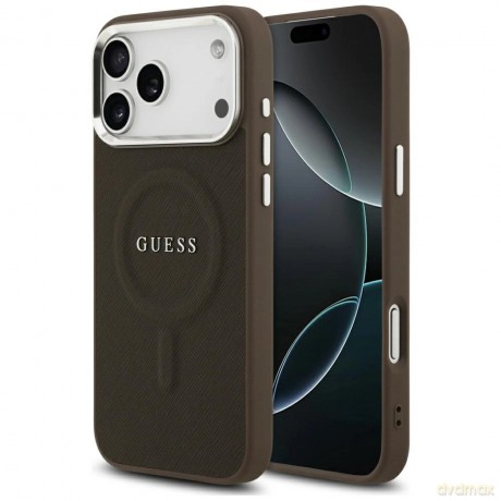 Etui Guess Classic Logo MagSafe do iPhone 17 Pro - brązowe