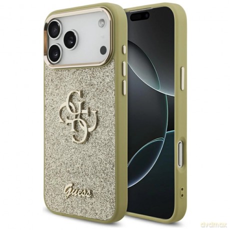 Etui Guess Fixed Glitter Big 4G Metal Frame na iPhone 17 Pro Max - złote