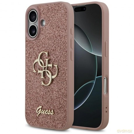 Etui Guess Fixed Glitter Big 4G na iPhone 17 - różowe