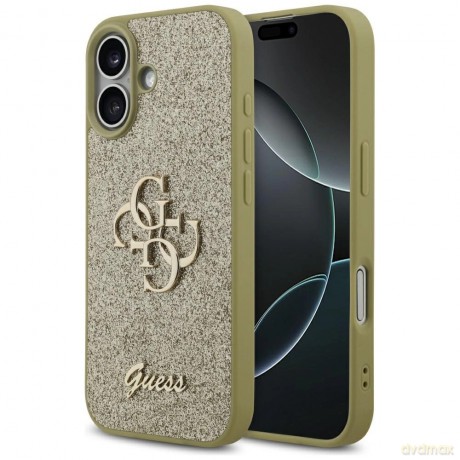 Etui Guess Fixed Glitter Big 4G na iPhone 17 - złote