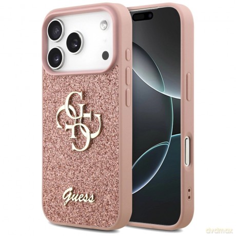 Etui Guess Fixed Glitter Big 4G na iPhone 17 Pro - różowe