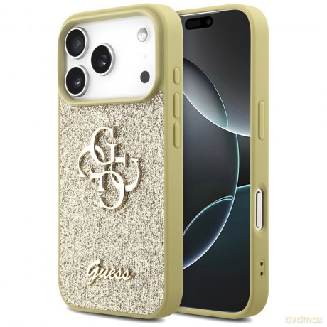 Etui Guess Fixed Glitter Big 4G na iPhone 17 Pro - złote