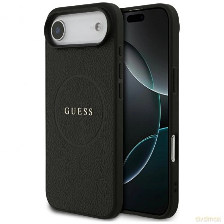 Etui Guess Grained Ring MagSafe do iPhone 17 Air - czarne