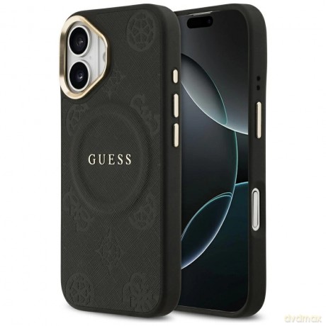 Etui Guess Peony Hot Stamp MagSafe na iPhone 17 - czarne