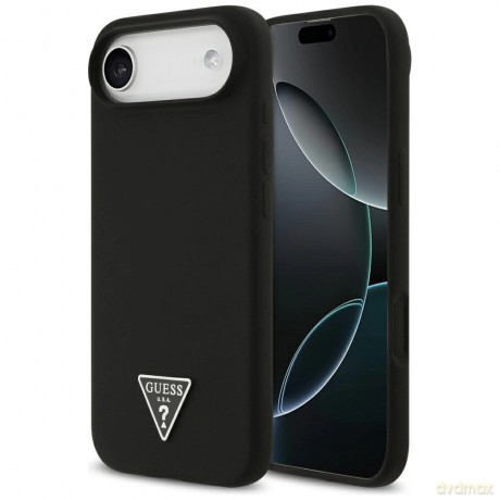 Etui Guess Silicone Triangle Logo MagSafe do iPhone 17 Air - czarne