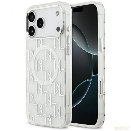 Etui Karl Lagerfeld IML KL Monogram MagSafe na iPhone 17 Pro Max - białe
