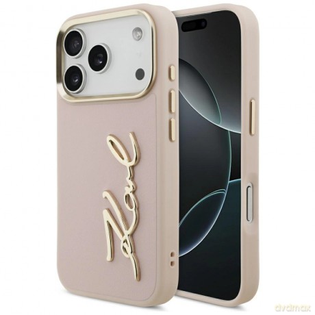 Etui Karl Lagerfeld Karl Script Logo na iPhone 17 Pro - różowe