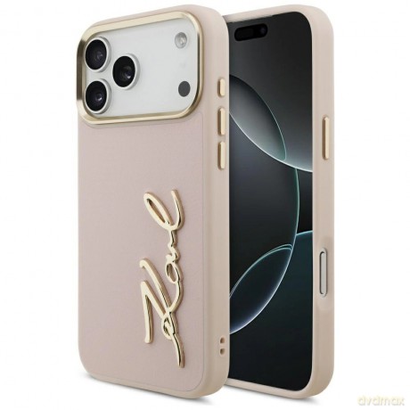 Etui Karl Lagerfeld Karl Script Logo na iPhone 17 Pro Max - różowe