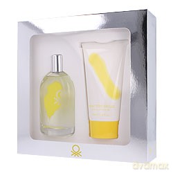 Benetton Giallo Woman Zestaw - woda toaletowa 100 ml spray + żel pod prysznic 150 ml [PERFUMY]
