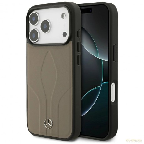 Etui Mercedes Leather The Move MagSafe na iPhone 17 Pro - beżowe