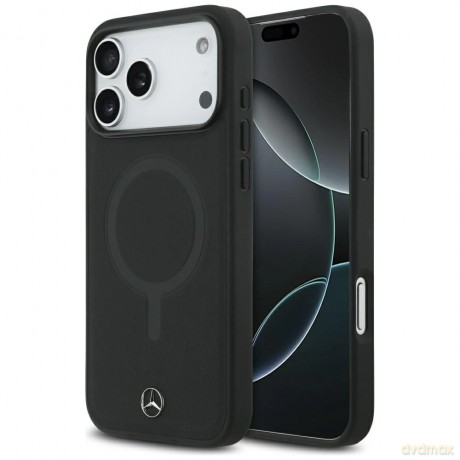 Etui Mercedes Plain Smooth Leather MagSafe do iPhone 17 Pro Max - czarne
