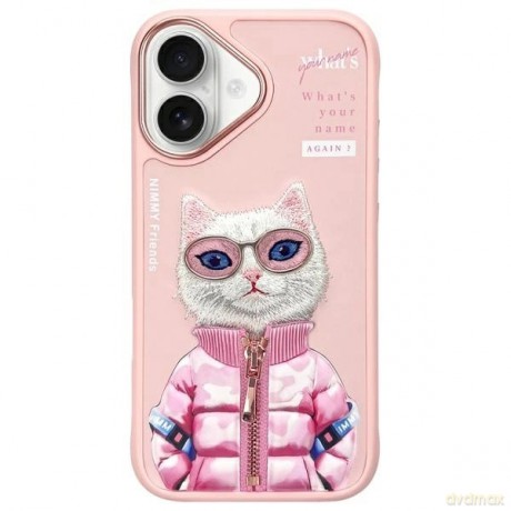 Etui Nimmy Cool&Cute 2.0 Cat na iPhone 16 - różowy
