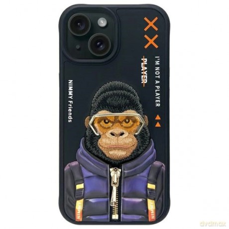 Etui Nimmy Cool&Cute 2.0 Monkey na iPhone 15 - czarne