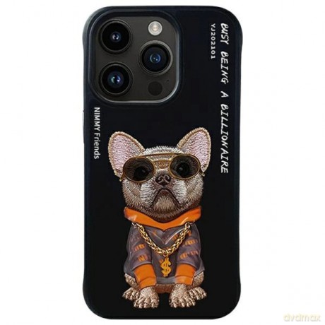 Etui Nimmy Glasses Cool Dog do iPhone 15 Pro - czarne