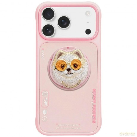 Etui Nimmy Glasses Cool Dog MagSafe do iPhone 17 Pro - różowe