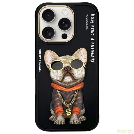 Etui Nimmy Glasses Cool Dog na iPhone 16 Pro Max - czarne