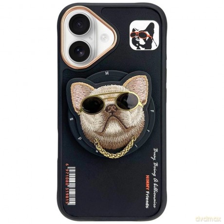 Etui Nimmy Glasses Cool nag MagSafe na iPhone 16 - czarne