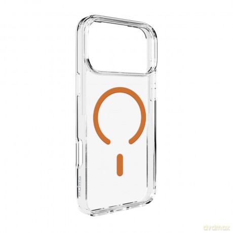 Etui Puro Lite Mag TPU+PC kompatybilne z MagSafe na iPhone 17 Pro - przezroczyste z pomarańczowym pierścieniem