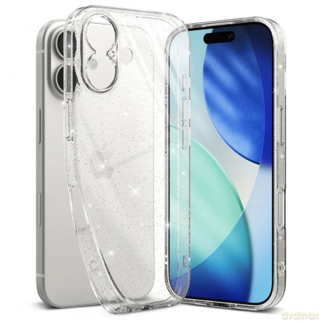 Etui Ringke Air na iPhone 17 - przezroczysto-brokatowe