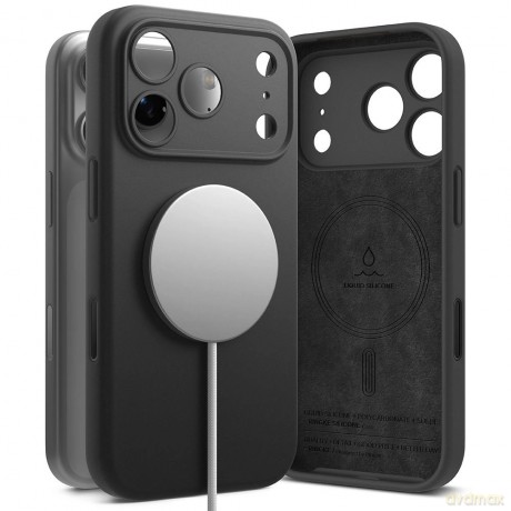 Etui Ringke Silicone Magnetic MagSafe na iPhone 17 Pro - czarne