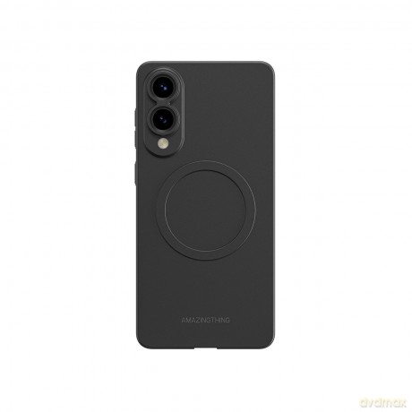 Etui silikonowe AMAZINGTHING Minimal Air Case z pierścieniem magnetycznym do Samsung Galaxy S25 Edge - czarne