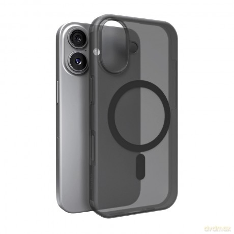 Etui silikonowe Puro Daylight kompatybilne z Magsafe na iPhone 17 - półprzezroczyste czarne