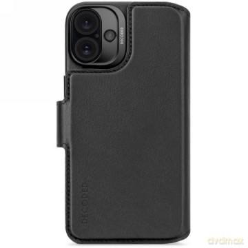 Etui skórzane Decoded Leather Detachable Wallet MagSafe z portfelem na iPhone 16 Plus - czarne