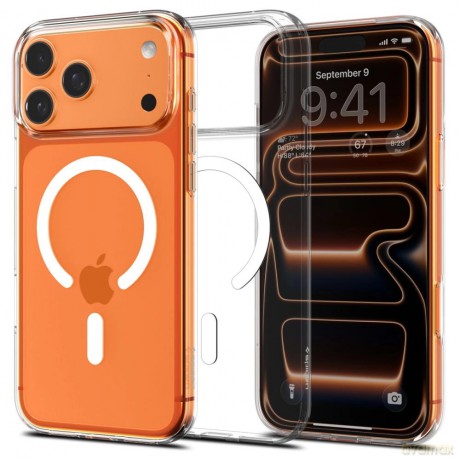 Etui Spigen Liquid Crystal MagSafe na iPhone 17 Pro Max - przezroczysto-białe