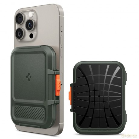 Etui Spigen Lock Fit MagSafe na karty - zielony