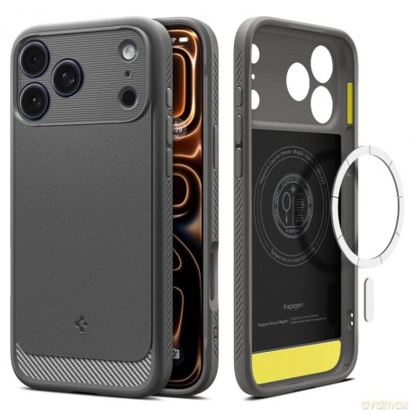 Etui Spigen Rugged Armor Mag MagSafe na iPhone 17 Pro Max- szare