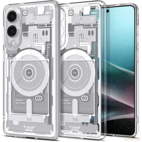 Etui Spigen Ultra Hybrid Mag z MagSafe na Samsung Galaxy S25 Edge z nadrukiem - białe