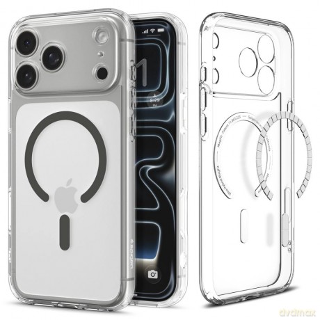 Etui Spigen Ultra Hybrid MagSafe na iPhone 17 Pro Max - przezroczysto-szare