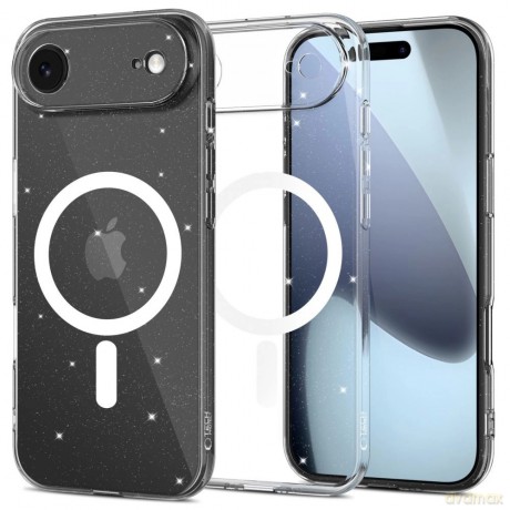 Etui Tech-Protect FlexAir MagSafe na iPhone 17 Air - przezroczysto-brokatowe
