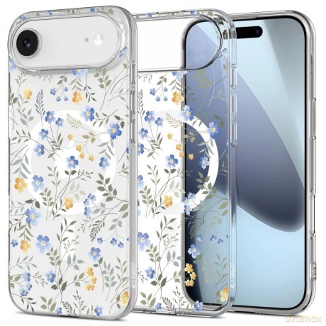 Etui Tech-Protect FlexAir MagSafe na iPhone 17 Air - stokrotki z liśćmi