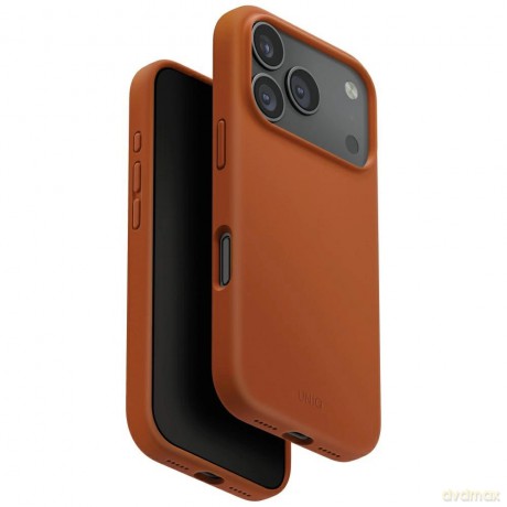 Etui UNIQ Lino na iPhone 17 Pro Magclick Charging - pomarańczowe