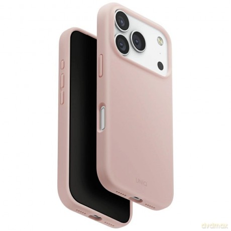 Etui UNIQ Lino na iPhone 17 Pro Magclick Charging - różowe
