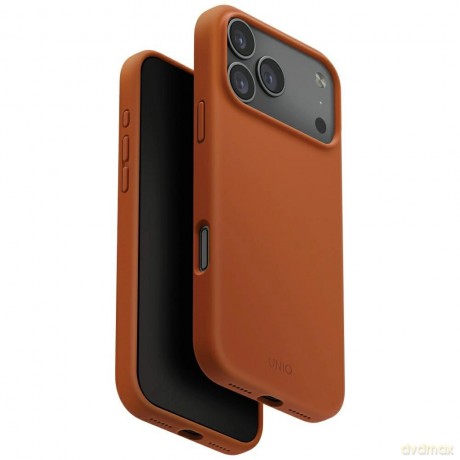 Etui UNIQ Lino na iPhone 17 Pro Max Magclick Charging - pomarańczowe