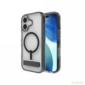 Etui ZAGG Santa Cruz Snap KS MagSafe z podstawką na iPhone 17 - przezroczysto-czarne