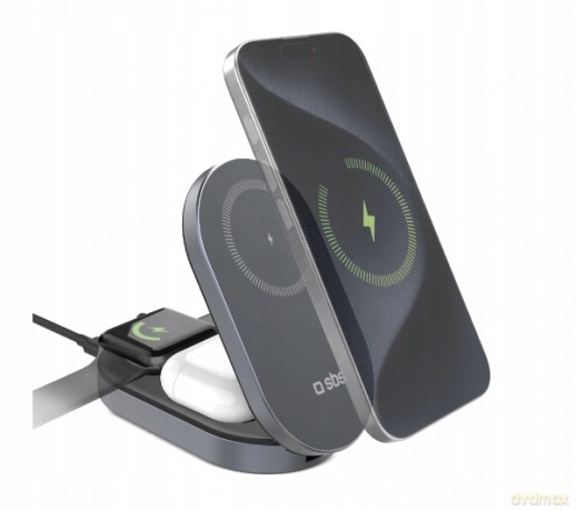 Foldable 3in1 wireless stand, QI2 and MFI