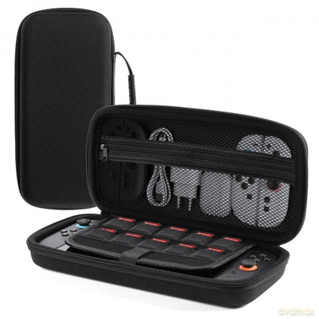 Futerał etui Dux Ducis na Nintendo Switch 2 z rączką i przegródkami na gry - czarny