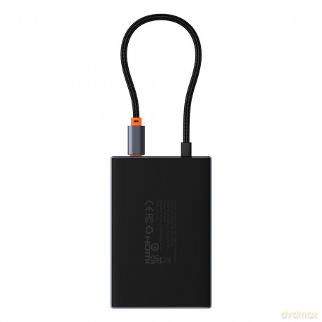 Hub USB-C 8w1 Baseus PioneerJoy HDMI 4K@60Hz + HDMI 4K@30Hz + DisplayPort 8K@30Hz + VGA + 2 x USB-A 3.0 + 2 x USB-C - szary