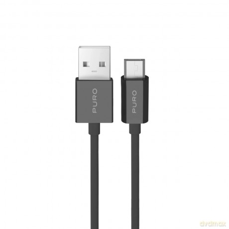 Kabel Puro TPE 12W USB-A - microUSB 1m - czarny