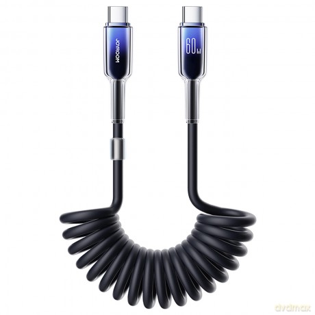 Kabel spiralny Joyroom S-A43 Crystal-Clear Series 60W USB-C - USB-C 1,5m - czarny