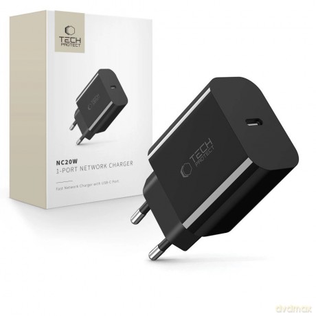 Ładowarka sieciowa Tech-Protect NC20W USB-C 1 port PD20W - czarna