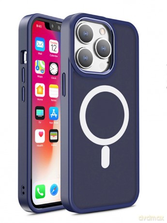 Magnetyczne etui z MagSafe Color Matte Case do iPhone 15 Plus - granatowe