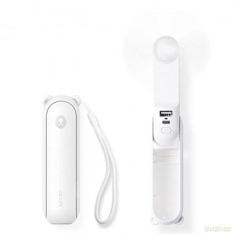 Mini wentylator Jisulife Handheld Fan Life8 przenośny wiatraczek USB z funkcją powerbanka 2000mAh i latarką - biały